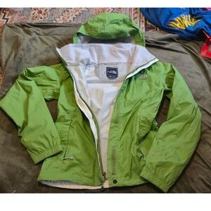 The North Face HyVent Rain Jacket Womens Small green hooded